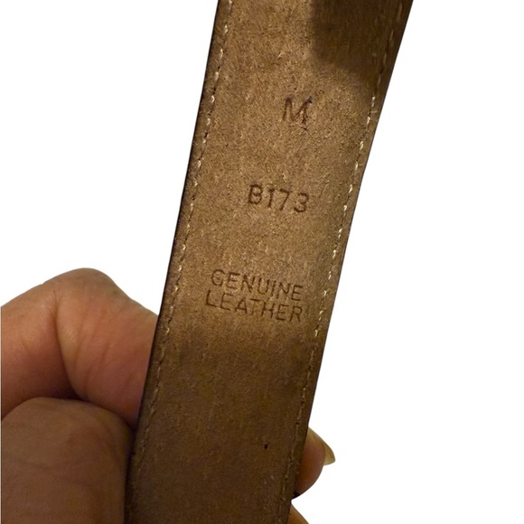 Etienne Aigner Leather Belt medium size Buckle Skinny Navy Blue Vtg - Picture 8 of 11